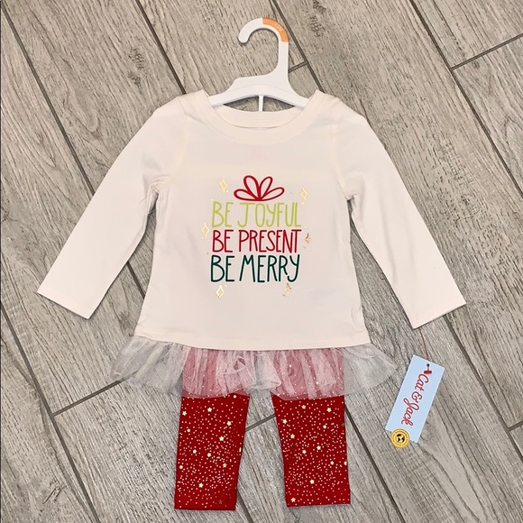 NWT Cat & Jack Long Sleeve Top & Leggings Set - Picture 3 of 4